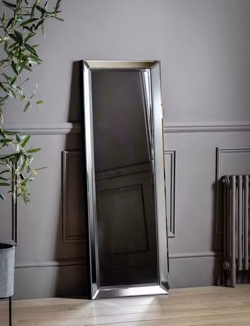 Gallery Direct Luna Extra Large Full Length Rectangular Wall Mirror in Silver