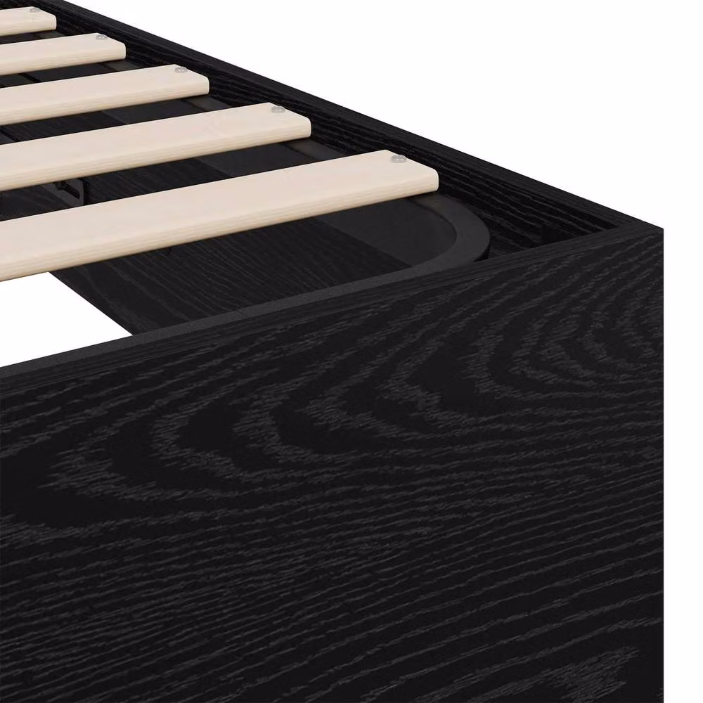 Berkfield Home Ottoman Bed Frame in Black Oak, W/D/H: 160 x 200 x 25 cm – 3