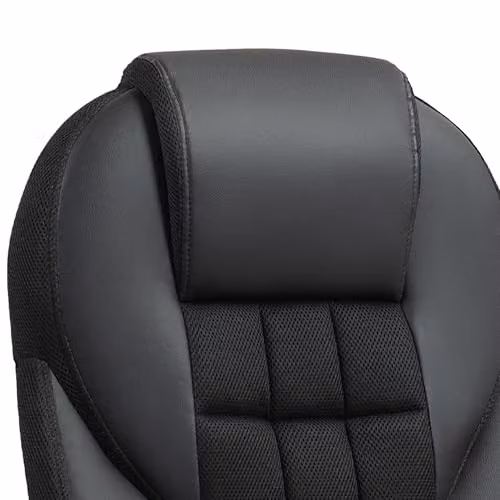 HOMCOM Executive Office Chair in Black Synthetic Leather with High Back, Armrests and Headrest, Swivel Function – 7