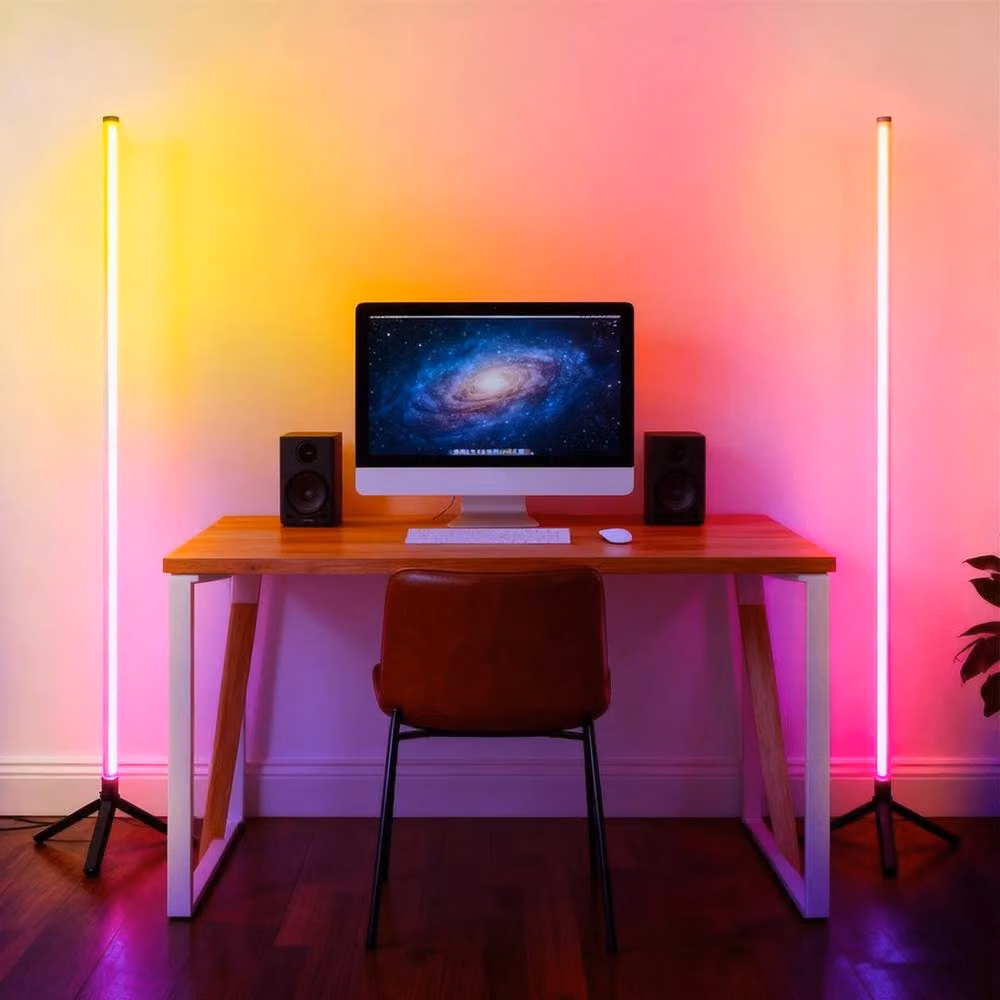 EONLION RGB LED Corner Floor Lamp in White – 4