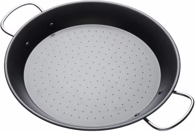 KitchenCraft Mediterranean Non-Stick Carbon Steel Paella Pan, Grey, Diameter: 32 cm