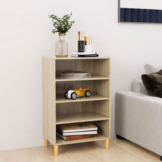 Berkfield Home Sonoma Oak Sideboard in Brown and Beige, W/D/H: 57 x 35 x 90 cm – 1