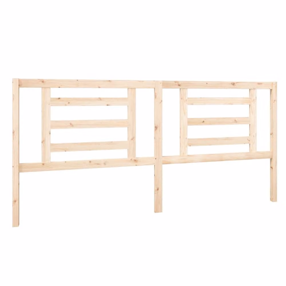 Berkfield Home Beautiful Bed Headboard in Light Tan Solid Pine Wood, W: 206 cm, D: 4 cm, H: 100 cm – 2