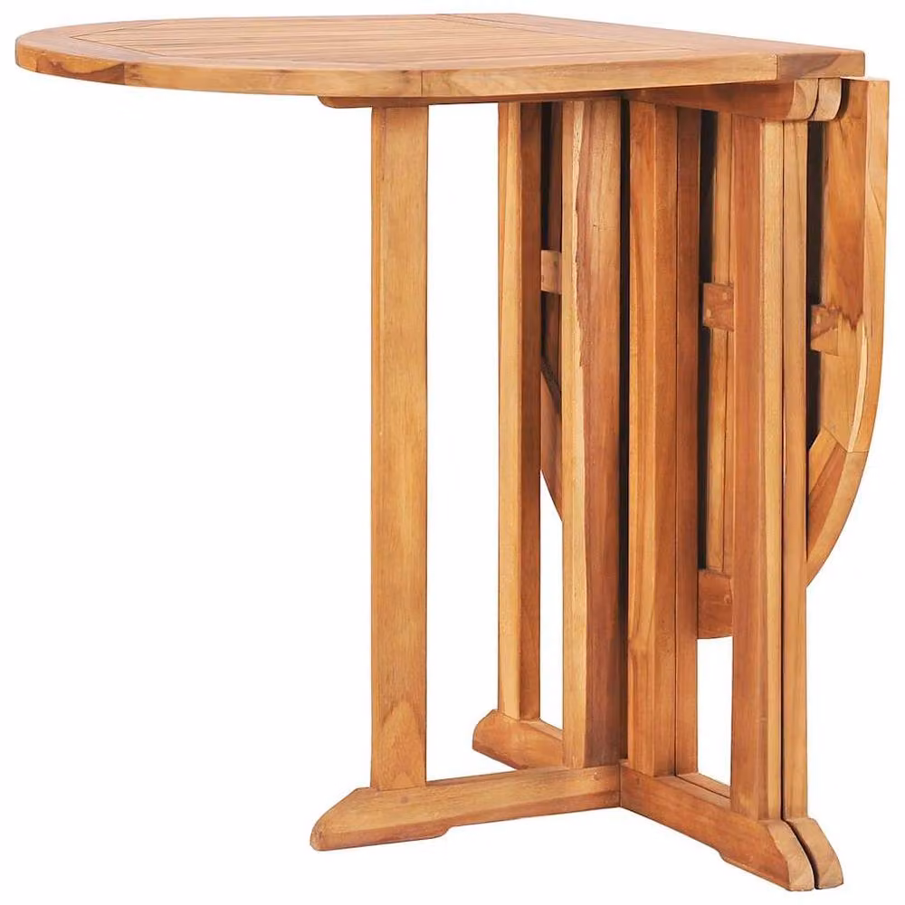 Berkfield Home Elegant Folding Butterfly Garden Table in Brown Solid Teak Wood, W/D/H: 120 x 70 x 75 cm – 3