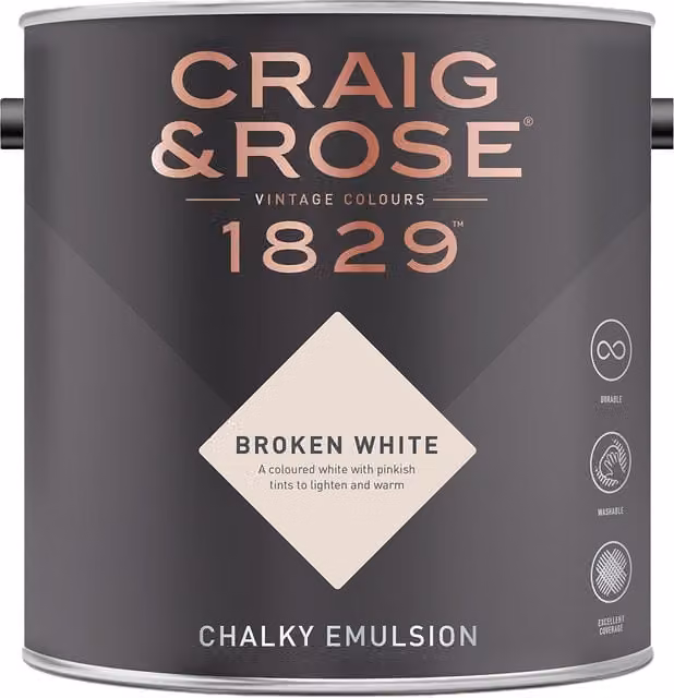 Craig and Rose Chalky Matt Emulsion in White