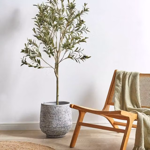 Wyld and Coco Green Artificial Mediterranean Olive Tree, Height: 153 cm