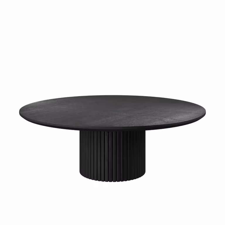 Dome Deco RAVENNA Art Deco Round Coffee Table in Black