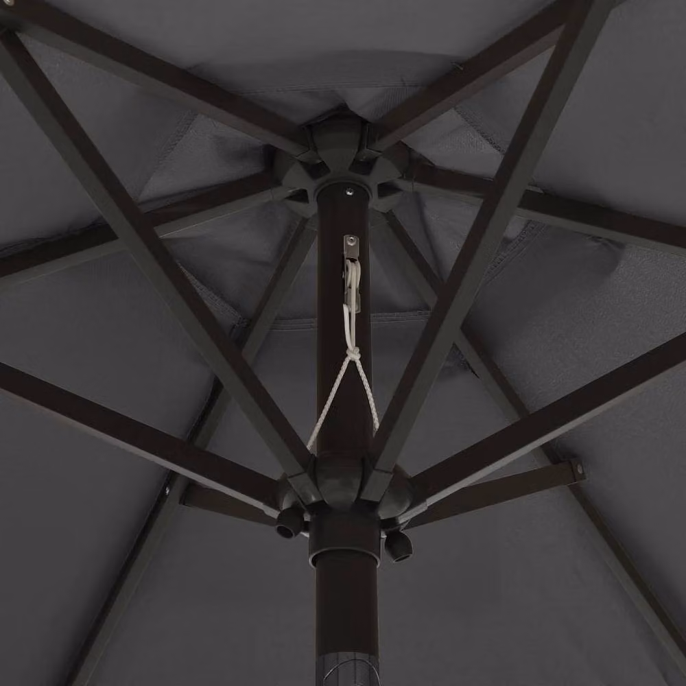 Berkfield Home Aluminium Parasol with LED Lights in Anthracite Grey, W/D/H: 200 x 211 cm – 2