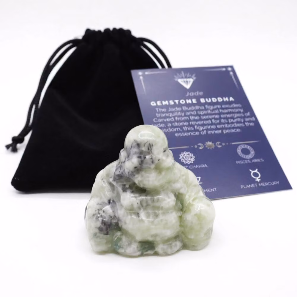 KDMD Jade Green Small Buddha Figurine Stone Tabletop Decor – 2