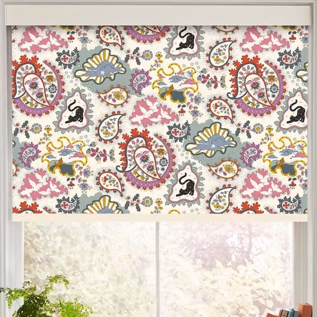 Cath Kidston Paisley Floral Made to Measure Roller Blind in Multicolour and Green