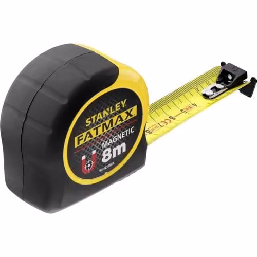 Stanley FatMax 8m Magnetic Tape Measure with Blade Armor in Yellow and Black