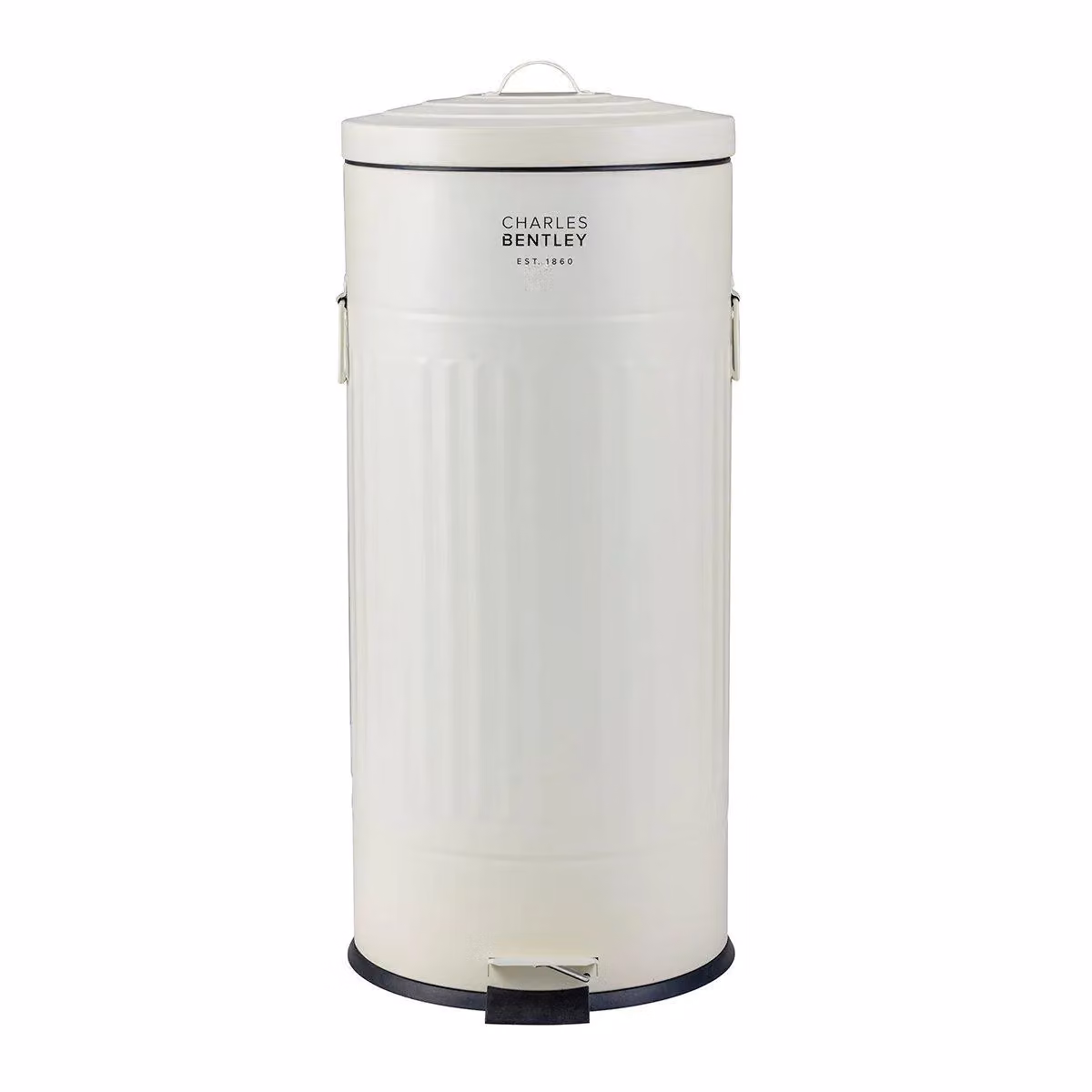 Charles Bentley 30L Retro Steel Pedal Bin with Removable Inner Bucket in White – 2