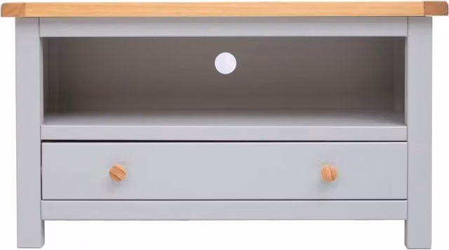Cabinet Bits Argenta Light Grey 1 Drawer TV Cabinet in Waxed Pine Wood – 1