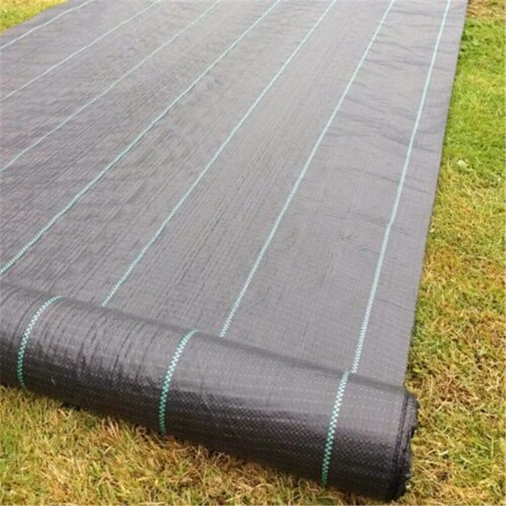 NESTLUNE Heavy Duty Weed Control Fabric Membrane in Black, W: 100 cm, H: 15 cm – 3