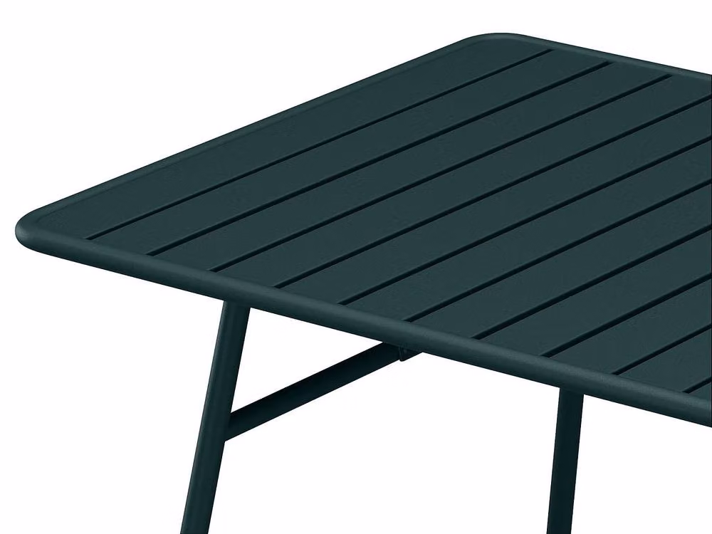 MYLIA Mirmande Metal Garden Table in Fir Green, W/D/H: 160 x 80 x 74.5 cm – 3