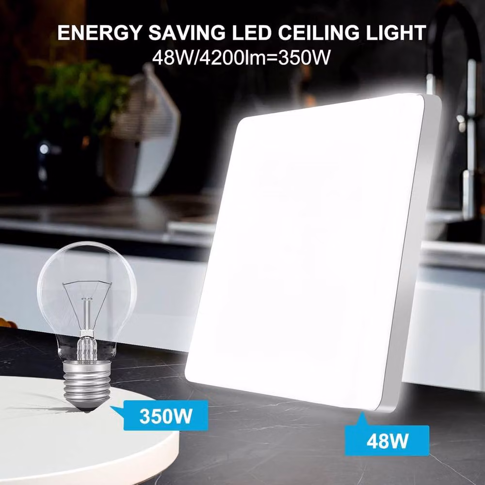 Goeco White LED Bathroom Ceiling Light, 48W, 6500K, IP44, Diameter: 30 cm – 3