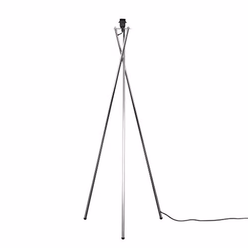 ValueLights Camden Modern Polished Chrome Metal Tripod Floor Lamp Base in Silver, H 136 cm x W 61 cm x D 53 cm – 1