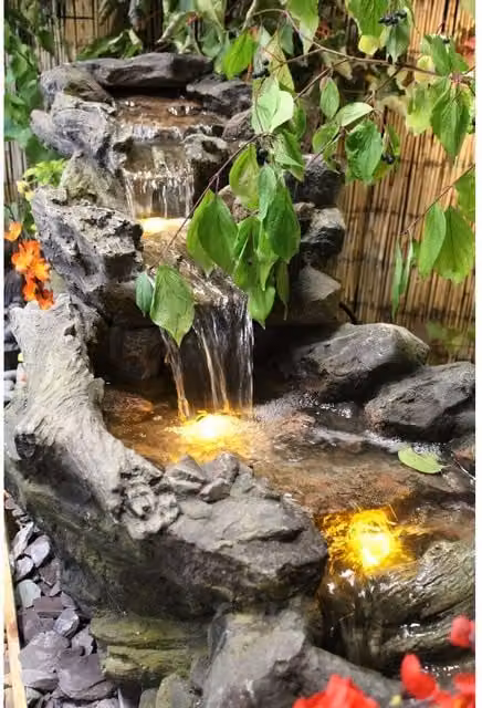 Tranquility Grey Antique Wood Stream Water Course Cascade Water Feature