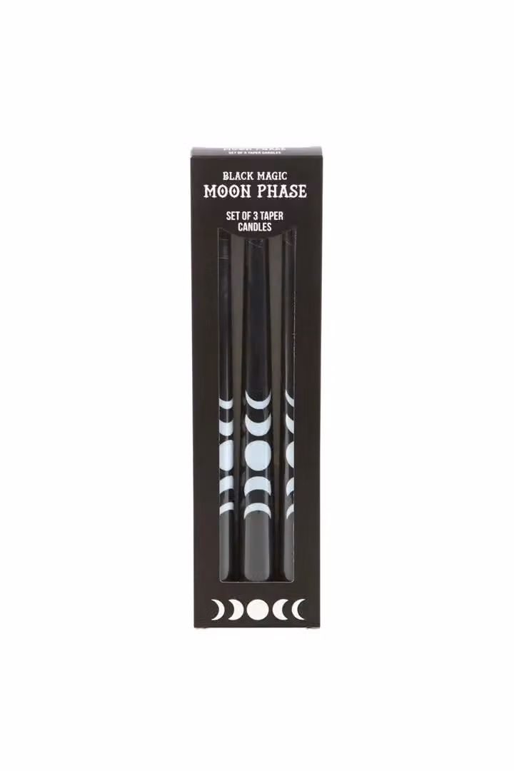 KDMD Set of 3 Black Magic Moon Phase Taper Candles – 2