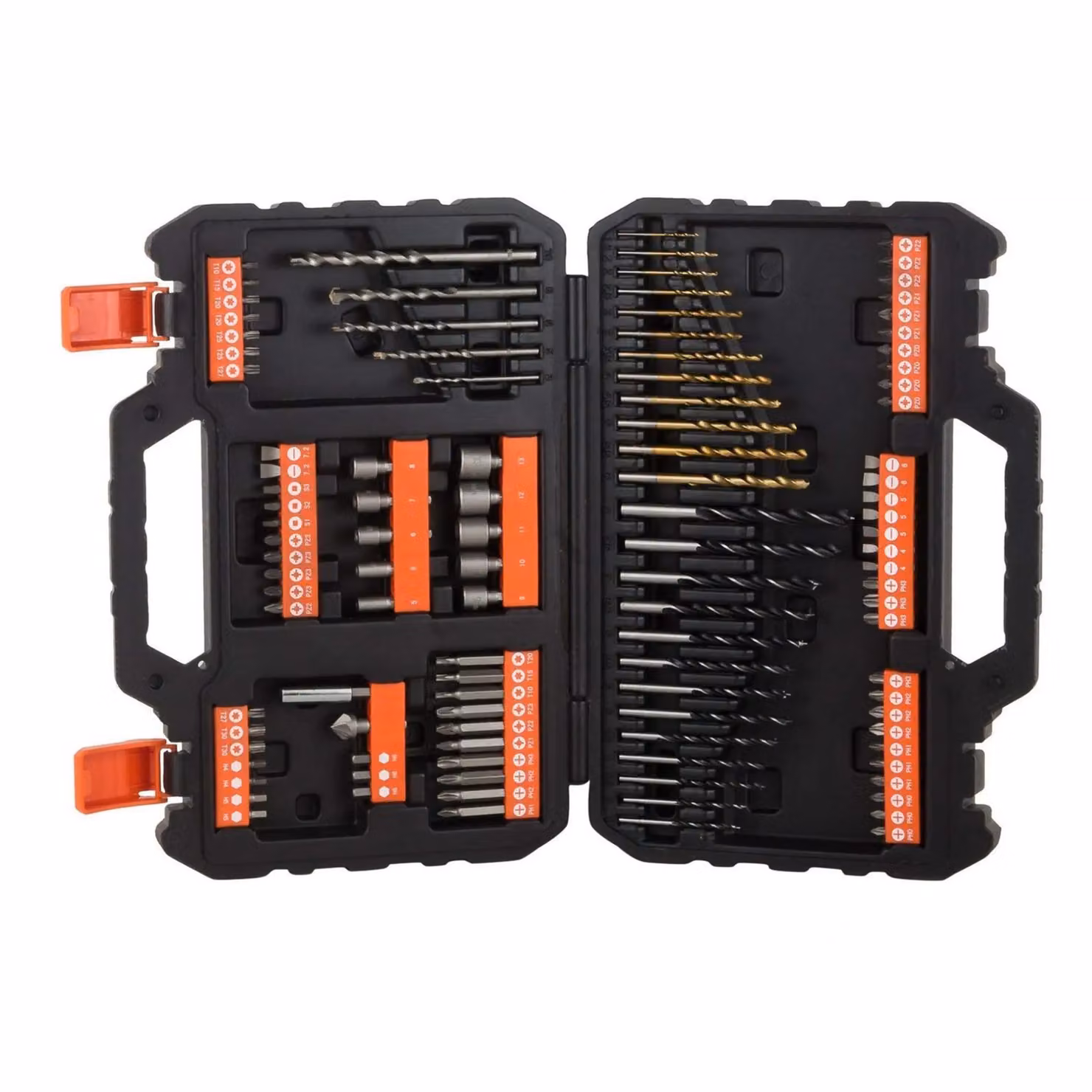 Black & Decker A7200 109 Piece Mixed Drilling and Screwdriving Set with HSS Drill Bits and Screwdriver Bits in Black and Multicolour – 2