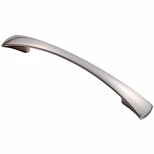 Loops Tapered Bow Pull Handle in Brushed Satin Nickel, 172 x 16 mm, Fixing Centres: 128 mm