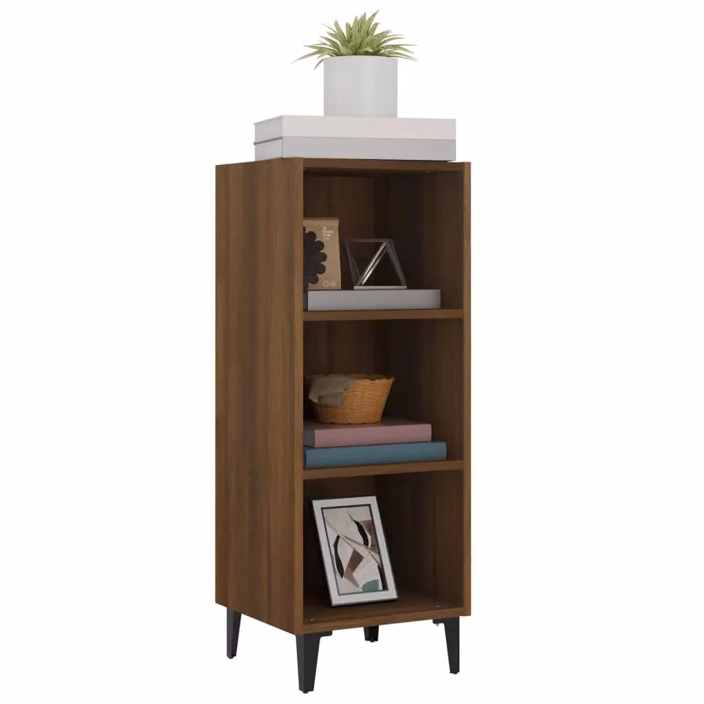 Berkfield Home Industrial Sideboard in Brown Oak, W/D/H: 34.5 x 32.5 x 90 cm – 2
