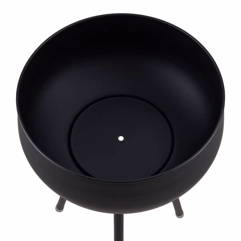 FORGEVIO Black Round Metal Side Table, W/D/H: 36 x 36 x 60 cm – 2