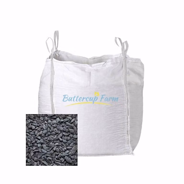 Buttercup Farm Blue Slate Chippings Coarse Gravel in Dark Grey, 850 kg