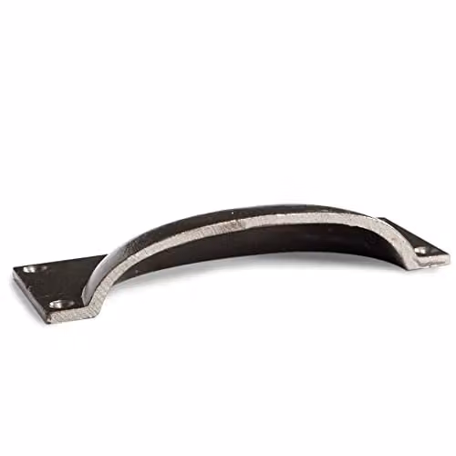 Hammer and Tongs Pack of 6 Iron Rectangular Cabinet Drawer Handles in Raw Grey, W: 13 cm, H: 5 cm – 3