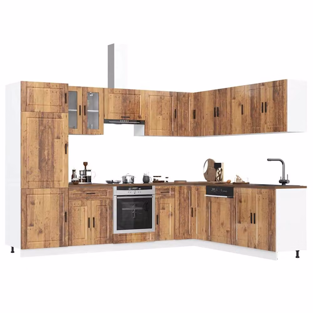 Berkfield Home Porto 14 Piece Freestanding Kitchen Cabinet Set in Brown Engineered Wood – 2