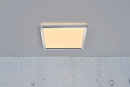 Nordlux Oja LED Ceiling Light, Chrome and White, IP54 Dimmable Bathroom Light – 3