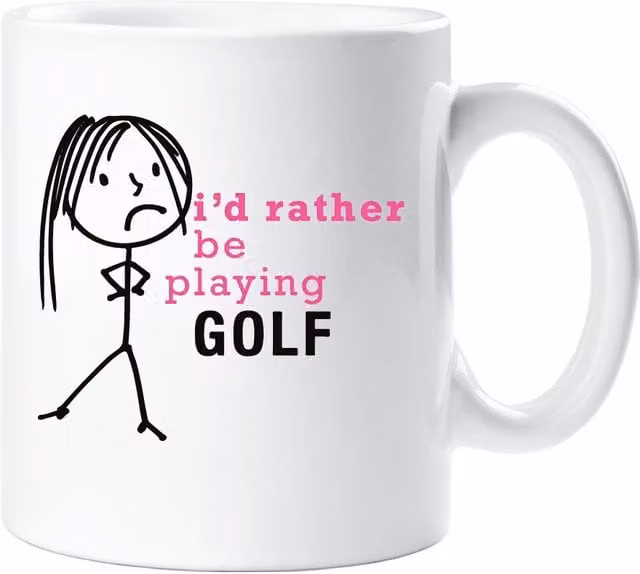 60 Second Makeover Women's I'd Rather Be Playing Golf Ceramic Mug in White – 1