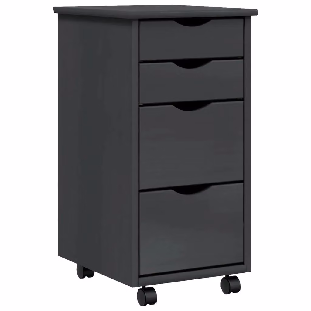 Berkfield Home Rolling Cabinet with Drawers in Moss Grey Solid Pine Wood – 2