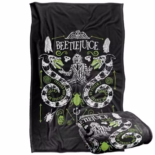 LOGOVISION Beetlejuice 1988 Double Worms Super Soft Fleece Throw Blanket, Multicolour, W: 91.44 cm, H: 91.44 cm