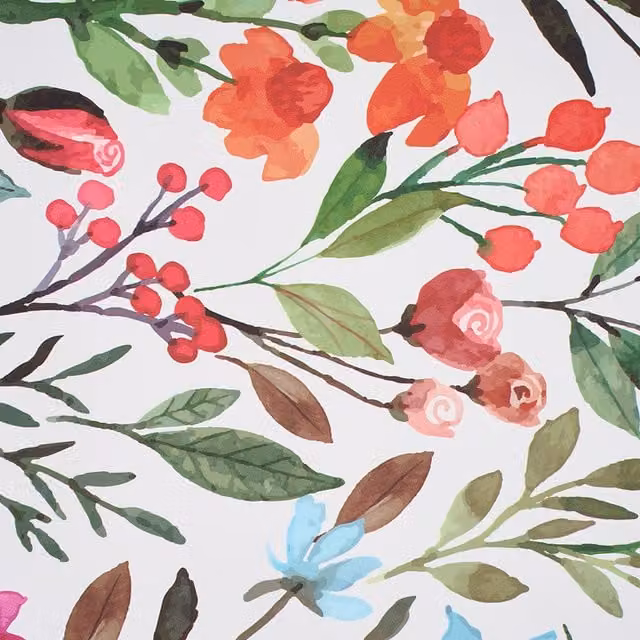 Lifeideas Self Adhesive Floral Botanical Wallpaper in Multicolour and White, 3 Rolls