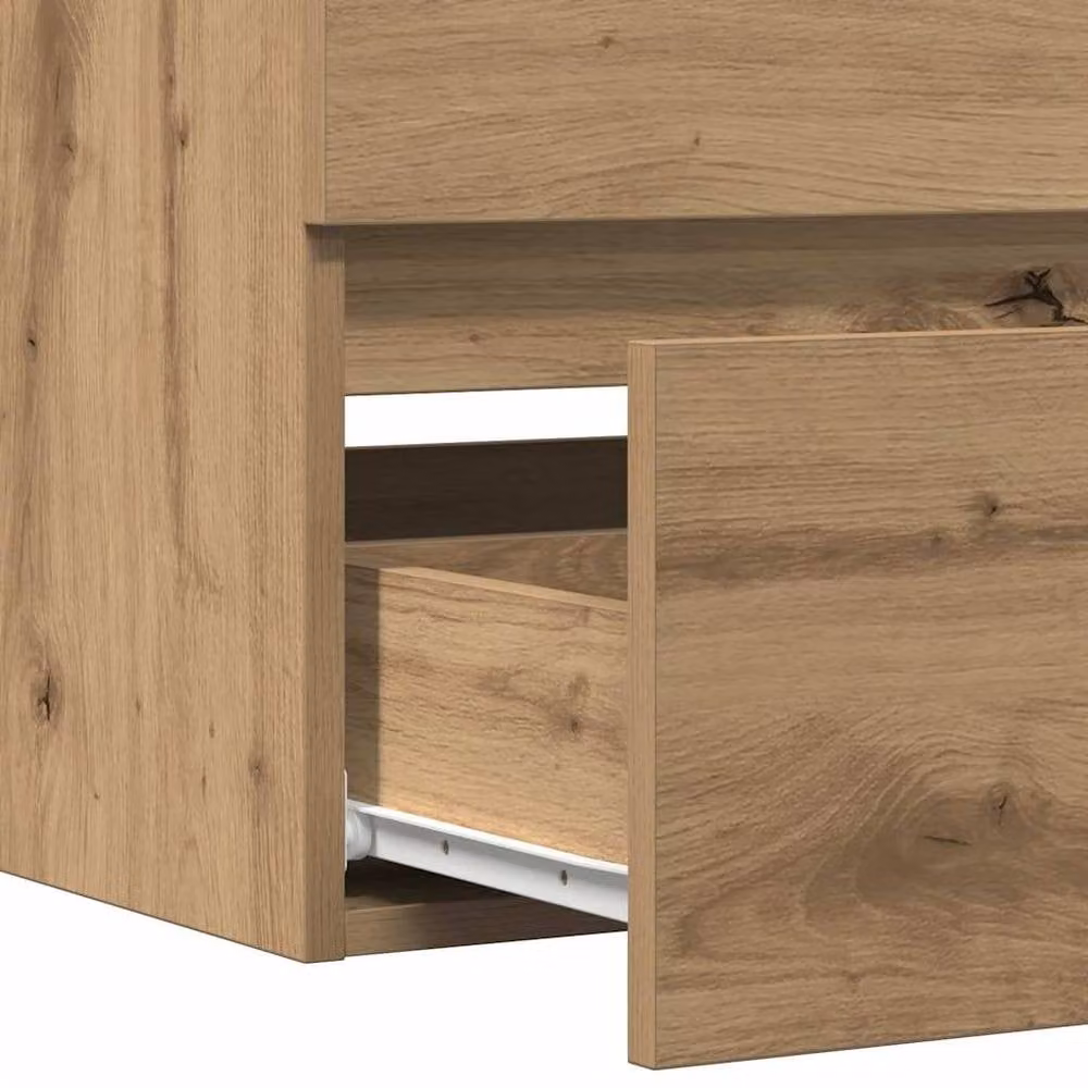 Berkfield Home Artisan Oak Sink Cabinet in Brown, W/D/H: 100 x 38.5 x 45 cm – 3