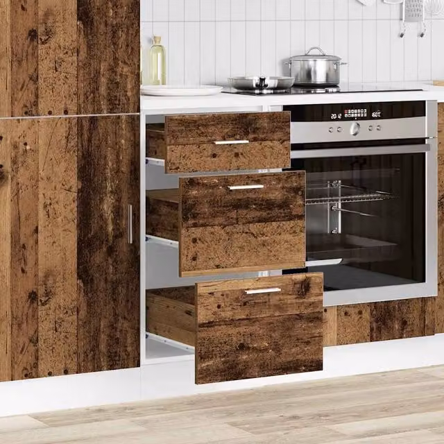 Berkfield Home Durable Bottom Cabinet in Brown Old Wood, W/D/H: 40 x 46 x 81.5 cm – 1