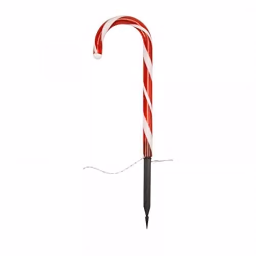 Smart Garden Festive Candy Cane LED Stake Lights, Set of 6, Red and White