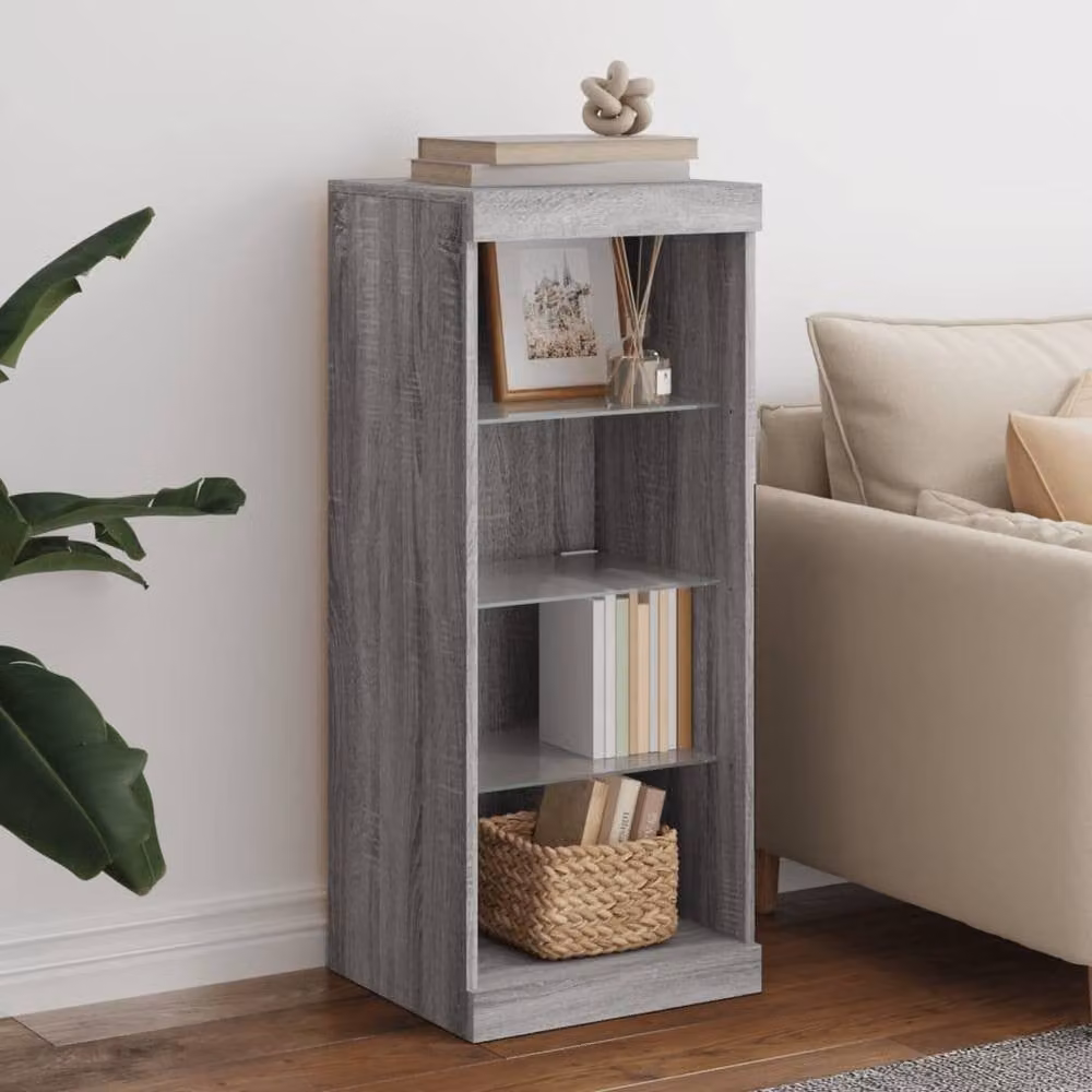 Berkfield Home Modern Sideboard with Integrated LED Lights in Grey Sonoma, W/D/H: 41 x 37 x 100 cm – 2