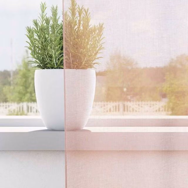 Berkfield Home Voile Fabric Panel Curtains with Tabs, 2 Pack, Light Pink, W: 140 cm, H: 260 cm