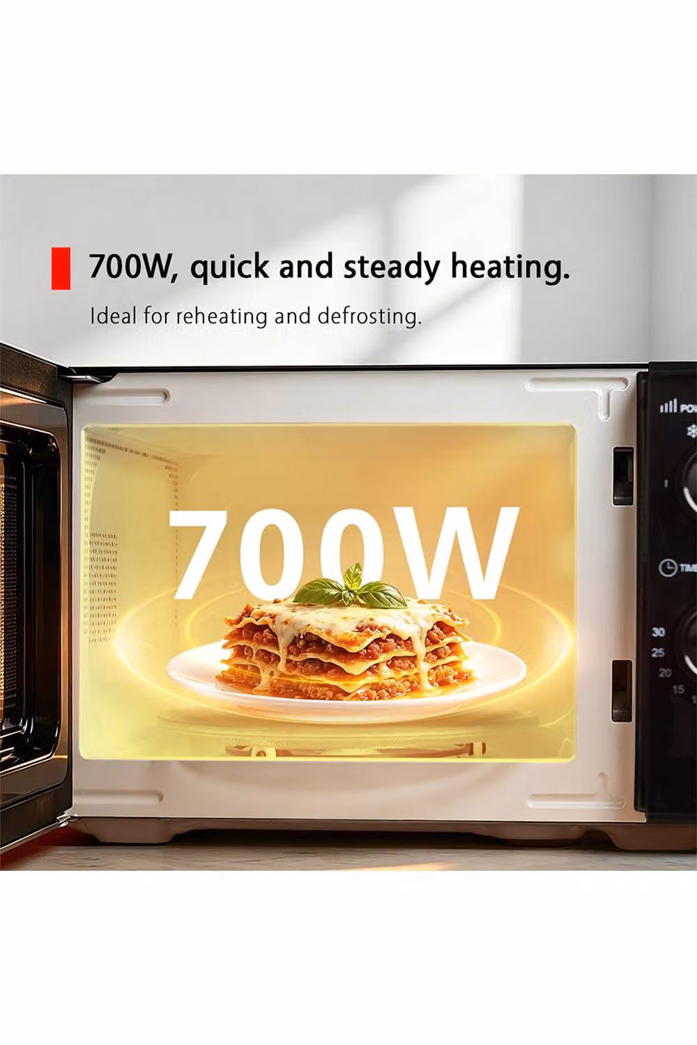 ExtraStar 20L Manual Solo Microwave Oven, 700W, Black – 2