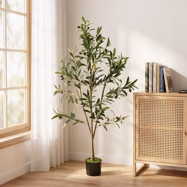 HOMCOM 120 cm Green Silk Mediterranean Olive Tree