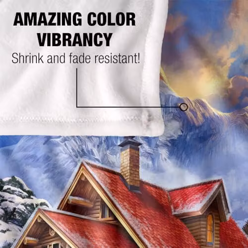 JQ Licensing En Winter Cabin Super Soft Fluffy Fleece Throw Blanket, Multicolour, W: 91 cm, D: 147 cm – 3