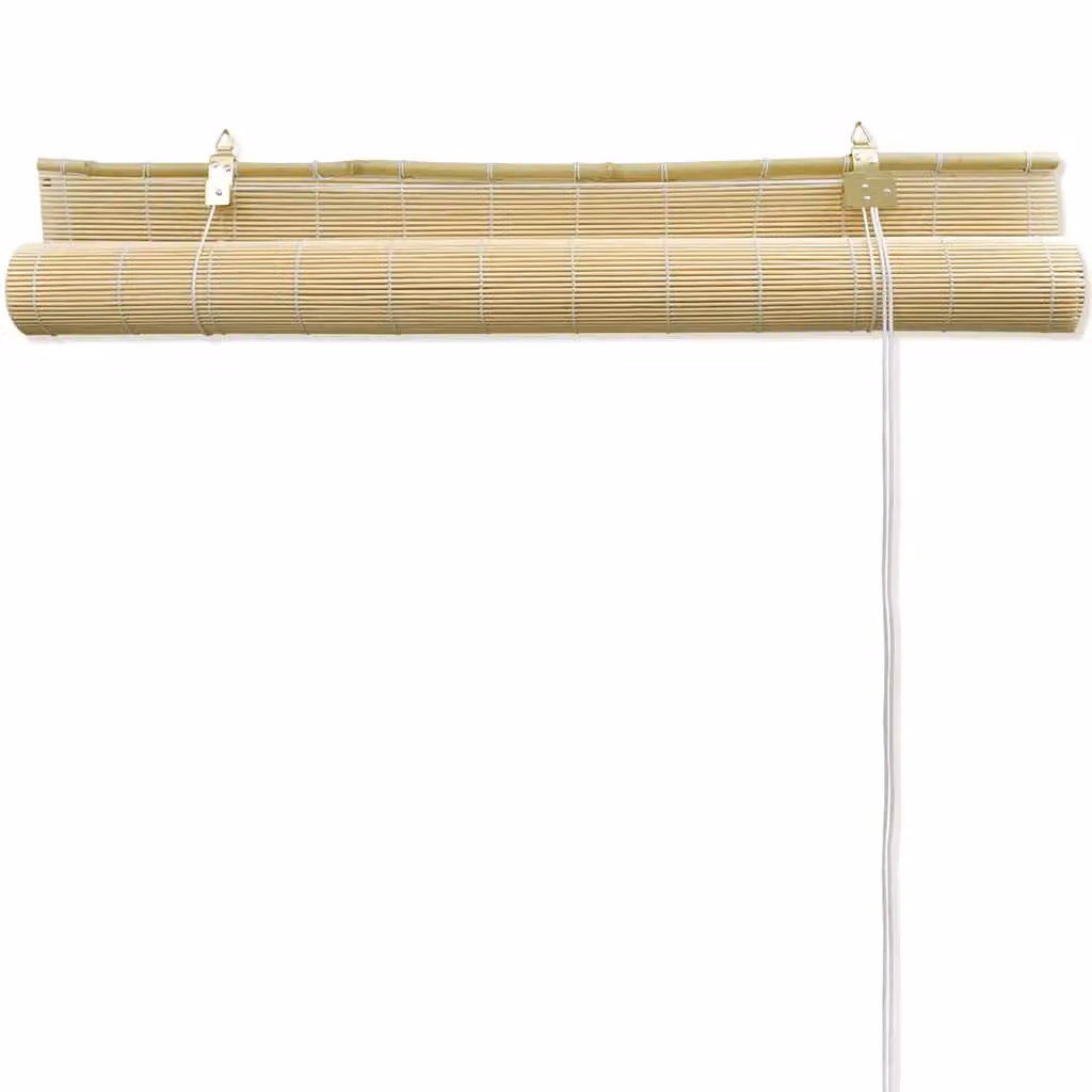 Berkfield Home Natural Bamboo Roller Blinds, Beige, W: 120 cm, H: 160 cm – 2
