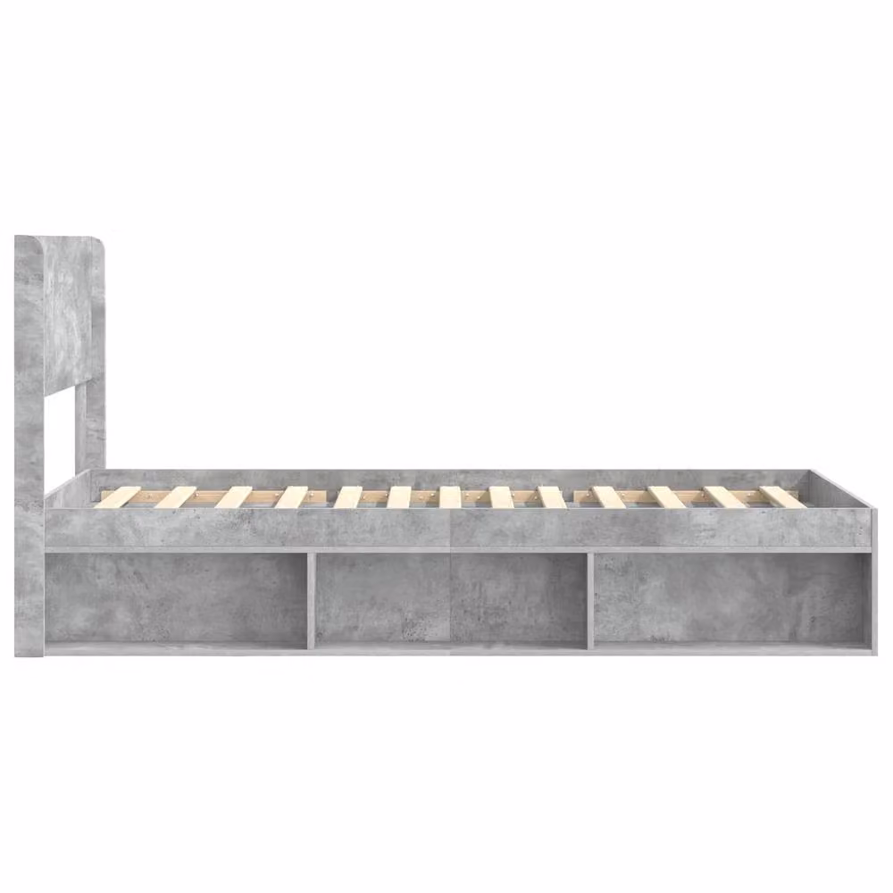 Berkfield Home Modern Bed Frame with Headboard and Side Compartment Storage in Grey – 2