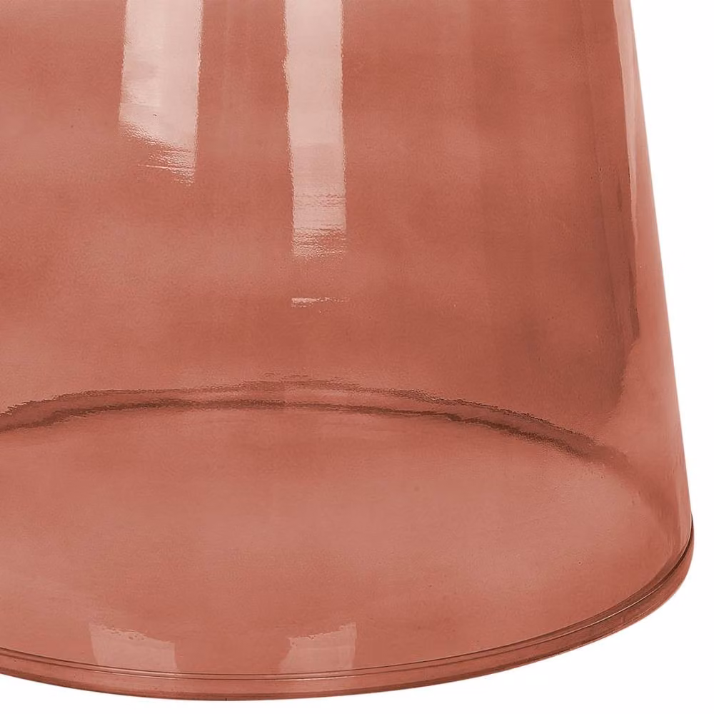 Wyld and Coco Set of 2 Transparent Red Round Glass Side Tables – 4