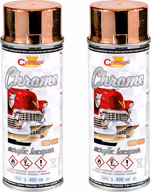Sola Copper Super Chrome Metallic Acrylic Spray Paint, High Gloss, 2 x 400 mL – 1
