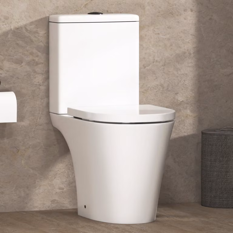 Royal Bathrooms Nova Rimless Close Coupled Ceramic Toilet with Soft Close Seat in White