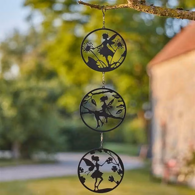 Garden Mile Abstract Metal Hanging Tree Ornament in Black