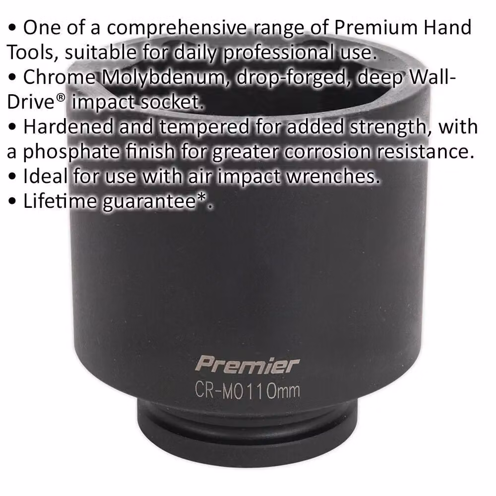 Loops 110mm Forged Deep Impact Socket, 1 Inch Sq Drive, Chrome Molybdenum, Black – 2